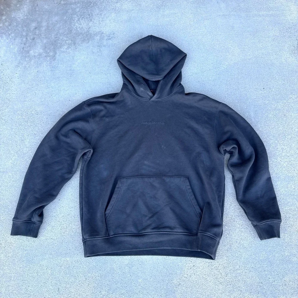 Jordan Hoodie Heavyweight Men Large Faded Black Pullover‎
